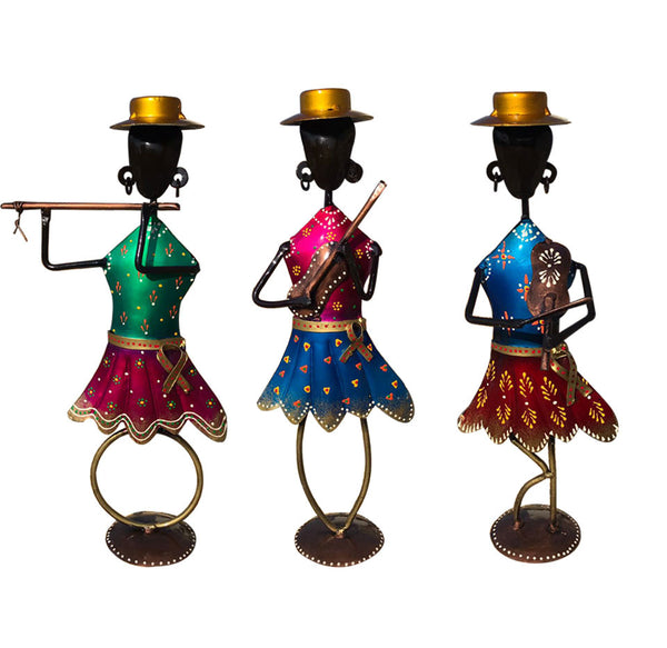 Handcrafted Musical Dancing Dolls Showpiece (set of 3)