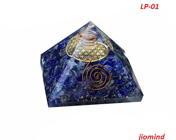 Lapis Lazuli Orgone Pyramid, Reiki Chakra Energy Healing Meditation Quartz Crystal