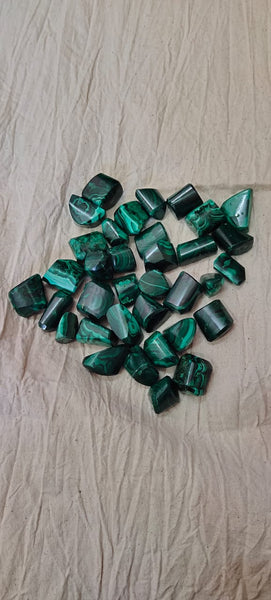 Malachite Tumble Stone, Natural Green Malachite