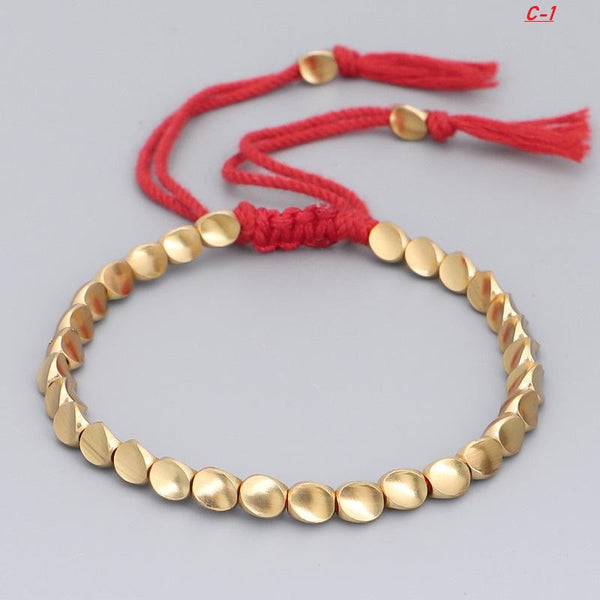 Tibetan Copper Beads Healing Luck Bracelet
