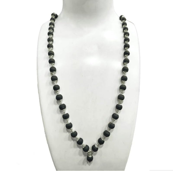 Karungali/Ebony Beads Mala with pure Silver capping (54 Beads mala), Original Karungali Beads Mala