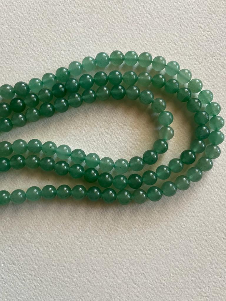 GREEN AVENTURINE SEMI-PRECIOUS STONE, 8 mm Beads - 46 Beads per strand