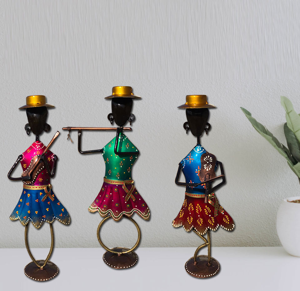 Handcrafted Musical Dancing Dolls Showpiece (set of 3)