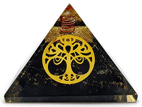 Black Tourmaline Orgonite Pyramids, Tree of Life Pyramids