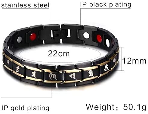 Six-Word Mani Mantra Magnetic Bracelet