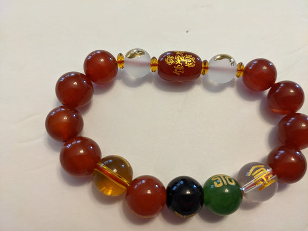 Five-Element Obsidian Feng Shui Red Beads Bracelet Wealth & Prosperity Bracelet