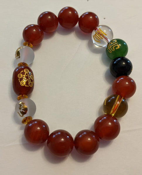 Five-Element Obsidian Feng Shui Red Beads Bracelet Wealth & Prosperity Bracelet