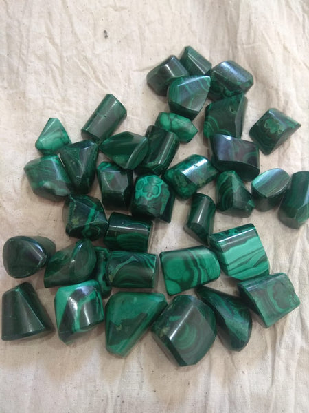 Malachite Tumble Stone, Natural Green Malachite