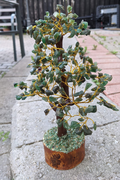 Green Jade Gemstone Tree, Jade Crystal Tree (300 chips)