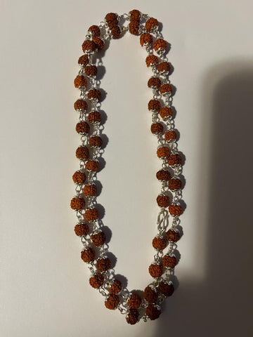 Rudraksha Mala - 54 Beads Silver Capped Mala