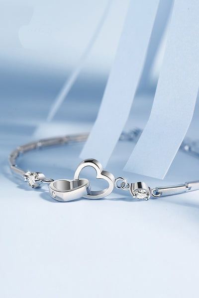 Crystal Heart Charm Bracelet