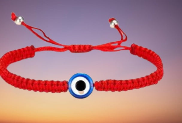 Evil Eye Adjustable Waxed Cord Bracelet, The Eye of Devil Bracelet