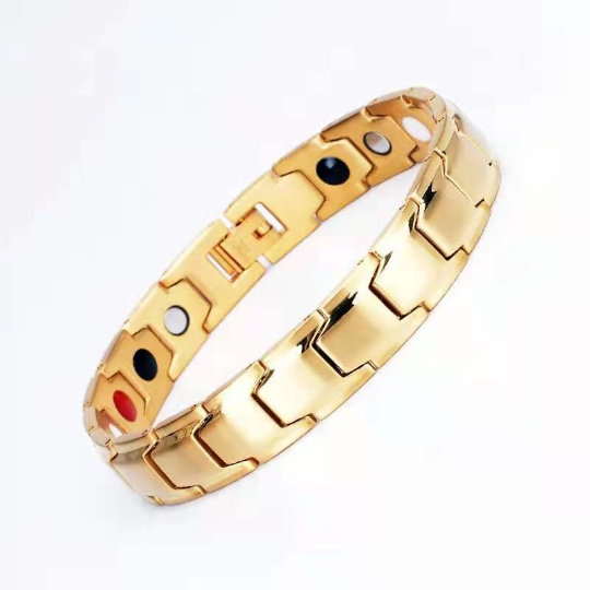 Titanium Stainless Steel Gold plated High Quality Magnetic Bracelet