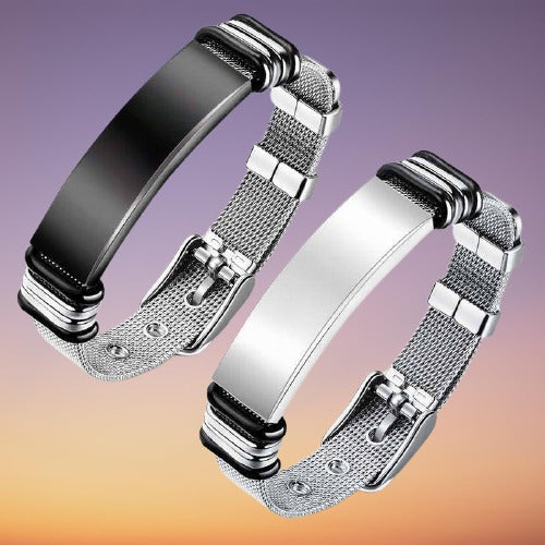 Titanium Stainless Steel Bracelet, Mesh Wristband